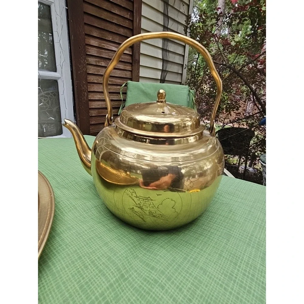 VTG Brass Tea Set 13